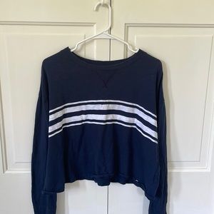 Hollister Long Sleeve Navy Crop w/ Stripe